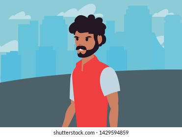 delivery man character icon vectorillustrate