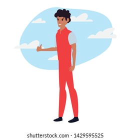 delivery man character icon vectorillustrate
