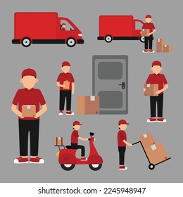 Delivery man character vector illustration