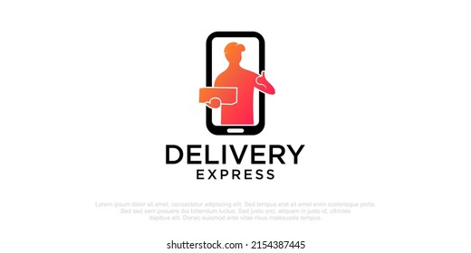 Caja de retención de mensajero de reparto Plantilla de diseño de vectores de logotipos