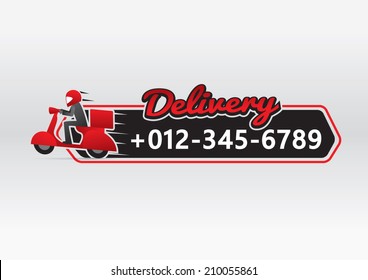 Delivery Man Courier Service With Call Number Icon