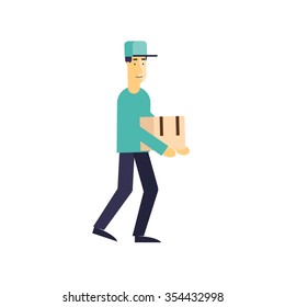 Delivery. Man Delivering box.