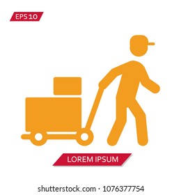 delivery man deliveryman vector icon