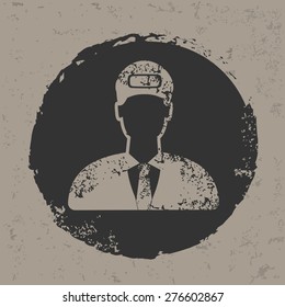 Delivery man design on grunge background, grunge vector