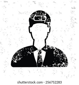Delivery man design on old paper,grunge vector