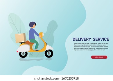 The delivery man are driving motorcycles service. Delivery Service concept.