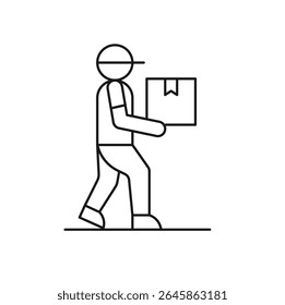 Delivery Man Editable line icon
