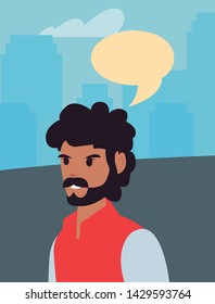 delivery man employee talk bubble