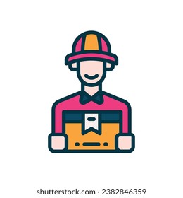 delivery man filled color icon. vector icon for your website, mobile, presentation, and logo design.