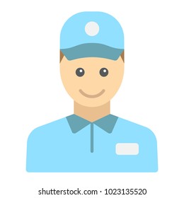 Delivery man flat icon, logistic and delivery, courier sign vector graphics, a colorful solid pattern on a white background, eps 10.