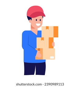 El portador es un icono de estilo de moda plana, vector editable 