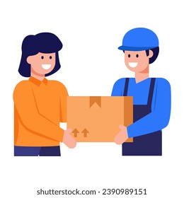 El portador es un icono de estilo de moda plana, vector editable 