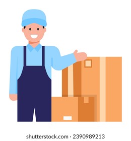 El portador es un icono de estilo de moda plana, vector editable 