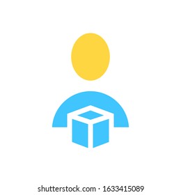 delivery man flat vector icon - ui icon vector