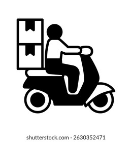 Delivery Man glyph, mini illustration icon. use for modern concept, print, UI, UX kit, web and app development. Vector related to sales, logistic and ecommerce