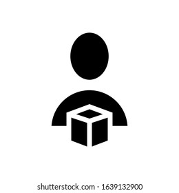 delivery man glyph vector icon - ui icon vector