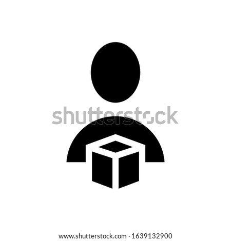 delivery man glyph vector icon - ui icon vector