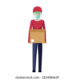 Delivery man with his safety clothing