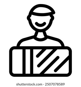 Delivery man holding cardboard box smiling while delivering package