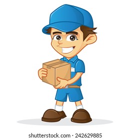 Delivery man holding package 