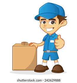 Delivery man holding package