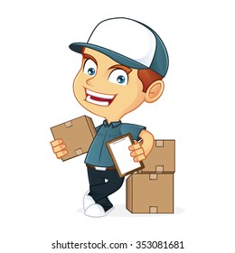 Delivery man holding a package