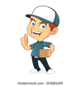 Delivery man holding a package