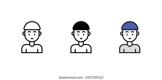 Diseño de icono de un Hombre de Entrega con ilustración de fondo blanco