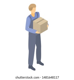 Delivery man icon. Isometric of delivery man vector icon for web design isolated on white background