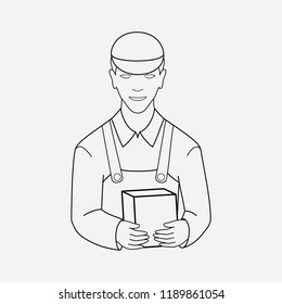 Delivery man icon line element. Vector illustration of delivery man icon line isolated on clean background for your web mobile app logo design.