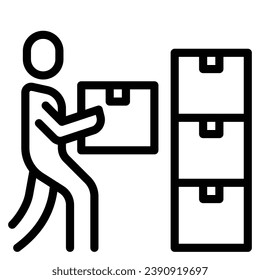 delivery man icon . line vector illustration
