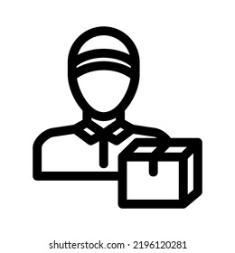 delivery man icon or logo isolated sign symbol vector illustration - high quality black style vector icons
