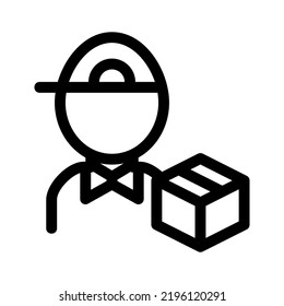 icono del hombre de entrega o logotipo símbolo de signo aislado ilustración vectorial - iconos vectoriales de estilo negro de alta calidad
