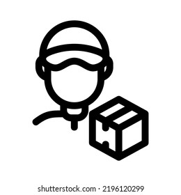 delivery man icon or logo isolated sign symbol vector illustration - high quality black style vector icons
