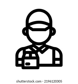 delivery man icon or logo isolated sign symbol vector illustration - high quality black style vector icons

