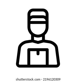 delivery man icon or logo isolated sign symbol vector illustration - high quality black style vector icons
