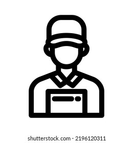 delivery man icon or logo isolated sign symbol vector illustration - high quality black style vector icons
