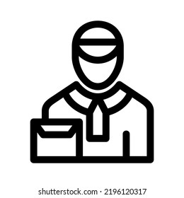 delivery man icon or logo isolated sign symbol vector illustration - high quality black style vector icons
