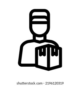 delivery man icon or logo isolated sign symbol vector illustration - high quality black style vector icons
