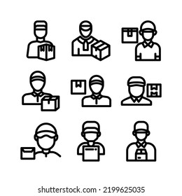 delivery man icon or logo isolated sign symbol vector illustration - Collection of high quality black style vector icons
