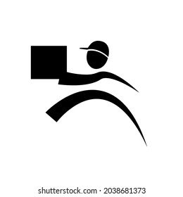 delivery man icon on white background