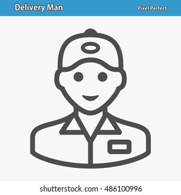 Delivery man icon. Professional, pixel perfect icons optimized for both large and small resolutions. EPS 8 format. 12x size for preview.