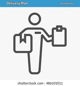 Delivery man icon. Professional, pixel perfect icons optimized for both large and small resolutions. EPS 8 format. 12x size for preview.