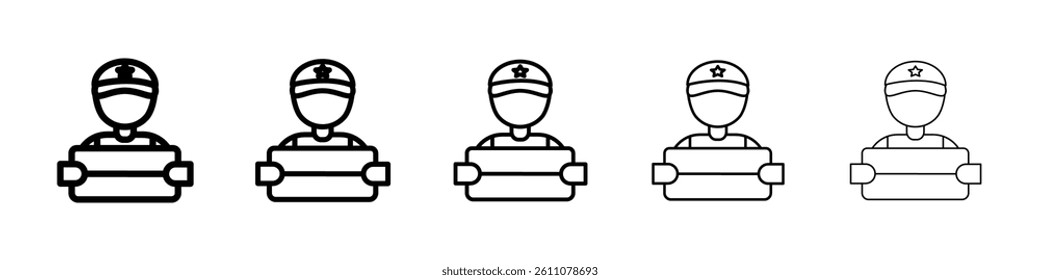 delivery man icon Symbol mark in Outline style