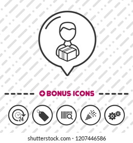 Delivery Man Icon thin line Bonus Icons. Eps10 Vector.
