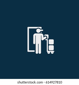 Delivery man icon vector