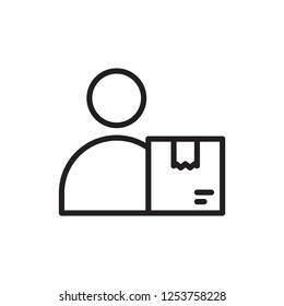 delivery man icon vector design line style