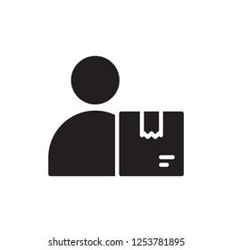 delivery man icon vector design. glyph style