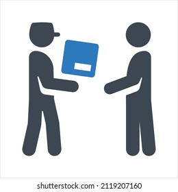 delivery man icon. Vector and glyph