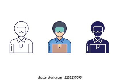 Ilustración vectorial de icono del Hombre de entrega